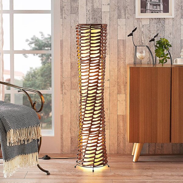 Lampada da terra Joas Lindby, Marrone / Ruggine, Soggiorno / Sala da pranzo, Carta / Lunolit / Lunopal, Moderno, Lampada da terra