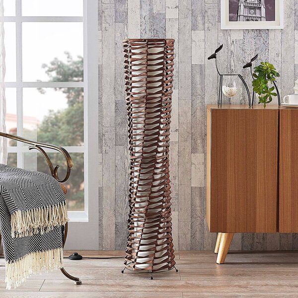 Lampada da terra Joas Lindby, Marrone / Ruggine, Soggiorno / Sala da pranzo, Carta / Lunolit / Lunopal, Moderno, Lampada da terra