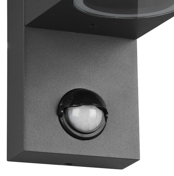 Trio Lighting Applique Roya 1 luce, sensore angolare antracite Roya, dimmerabile, Nero, Alluminio, Moderno