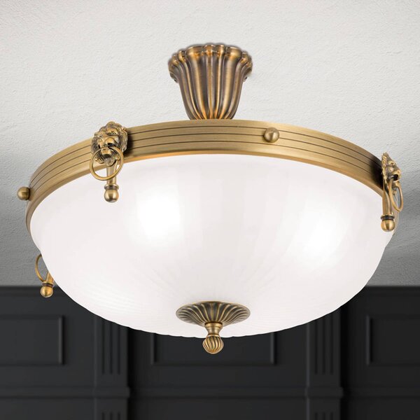 ORION Plafoniera soffitto Rocca, dimmerabile, Bronzo / Ottone antico, Soggiorno / Sala da pranzo, Metallo, Antico, Plafoniera