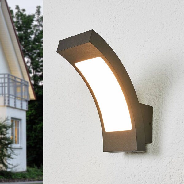 Applique da esterni a LED Juvia Lucande, Nero, Alluminio, Moderno, Applique LED da esterni