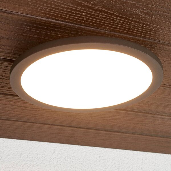 Lucande plafoniera LED da esterni Malena, rilevatore di movimento, IP65 Malena, Nero, Alluminio, Moderno, Plafoniere LED