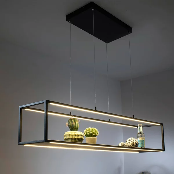 Paul Neuhaus Lampada LED a sospensione Conni di Neuhaus, nera, 105 cm Conni, dimmerabile, Nero, Soggiorno / Sala da pranzo, Metallo, Moderno