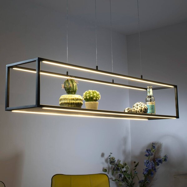 Paul Neuhaus Lampada LED a sospensione Conni di Neuhaus, nera, 105 cm Conni, dimmerabile, Nero, Soggiorno / Sala da pranzo, Metallo, Moderno
