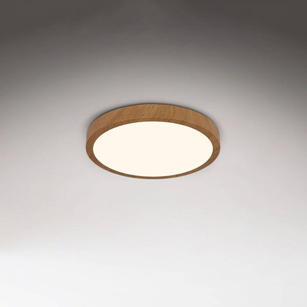 Briloner Plafoniera a LED Runa Wood, Legno scuro, Soggiorno / Sala da pranzo, Metallo, Plafoniera LED