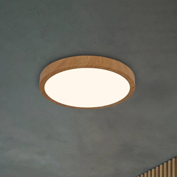 Briloner Plafoniera a LED Runa Wood, Legno scuro, Soggiorno / Sala da pranzo, Metallo, Plafoniera LED