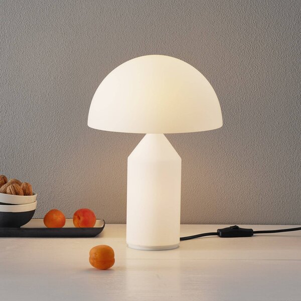 Oluce Lampada da tavolo di design ATOLLO, Bianco / Opale, Soggiorno / Sala da pranzo, Metallo, Design, Lampada da tavolo