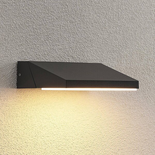 Applique da esterni a LED Auda Lucande, Nero, Alluminio, Moderno, Applique LED da esterni