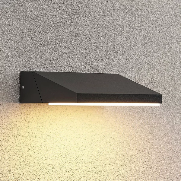 Applique da esterni a LED Auda Lucande, Nero, Alluminio, Moderno, Applique LED da esterni