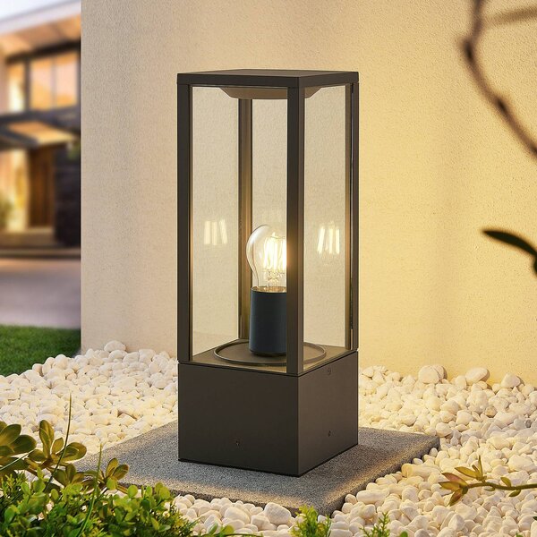Lampione da giardino Peldar Lindby, dimmerabile, Nero, Alluminio, Moderno, Lampada da esterni
