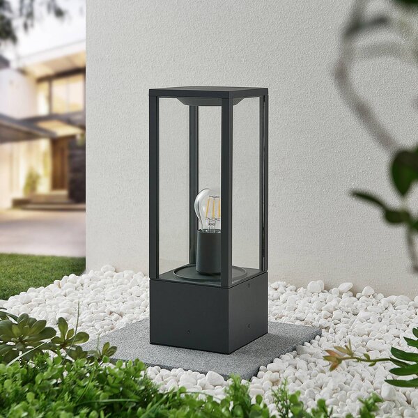 Lampione da giardino Peldar Lindby, dimmerabile, Nero, Alluminio, Moderno, Lampada da esterni