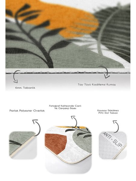 Set di tappetini per il bagno in velluto verdi 2 pz 60x100 cm Illustrated Autumn – Mila Home