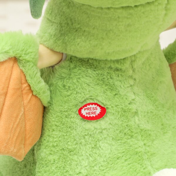 AIYAPLAY Drago a Dondolo in Peluche con Suoni e Base in Legno, 18–36 mesi, Verde | Aosom Italy