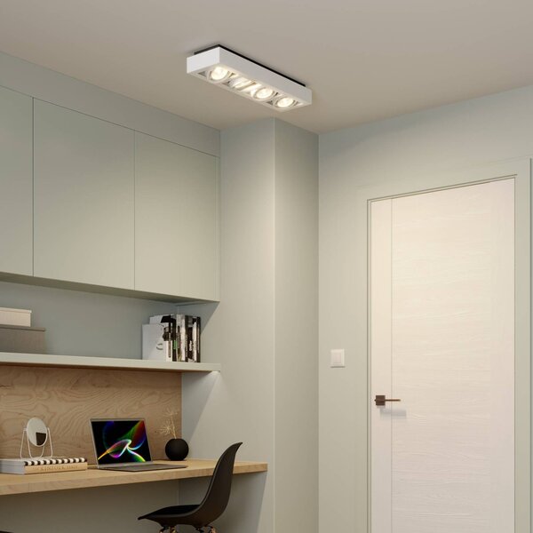 Plafoniera soffitto Ronka Arcchio, dimmerabile, Bianco / Opale, Soggiorno / Sala da pranzo, Alluminio, Moderno, Plafoniera