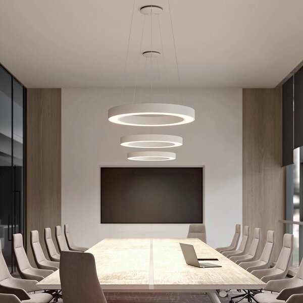 Arcchio Sharelyn lampada LED a sospensione, 80 cm Arcchio, dimmerabile, Bianco / Opale, Cucina, Alluminio, Moderno
