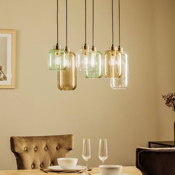 Lampada a sospensione in vetro Marco Green TK Lighting, dimmerabile, Chiaro / Trasparente, Soggiorno / Sala da pranzo, Vetro, Moderno, Lampada a sospensione