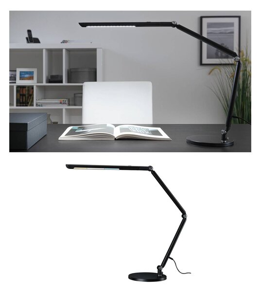 Paulmann Lampada da scrivania FlexBar, dimmerabile, Nero, Studio / Ufficio, Alluminio, Moderno, Lampada da tavolo