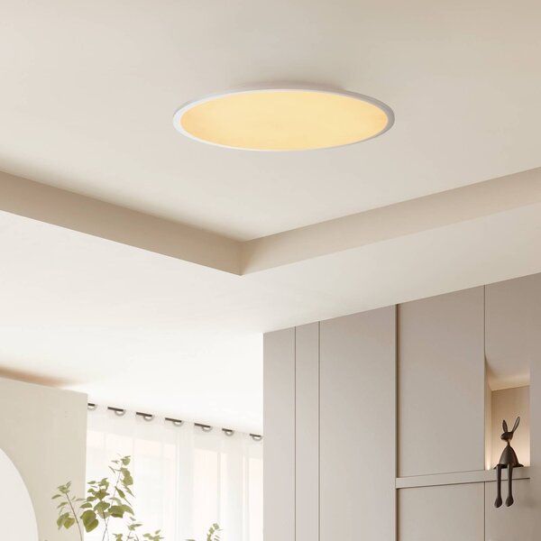 Plafoniera a LED Narima Lindby, dimmerabile, Alluminio / Grigio / Zincato, Cucina, Plastica, Moderno, Plafoniera LED