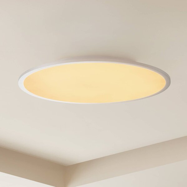 Plafoniera a LED Narima Lindby, dimmerabile, Alluminio / Grigio / Zincato, Cucina, Plastica, Moderno, Plafoniera LED