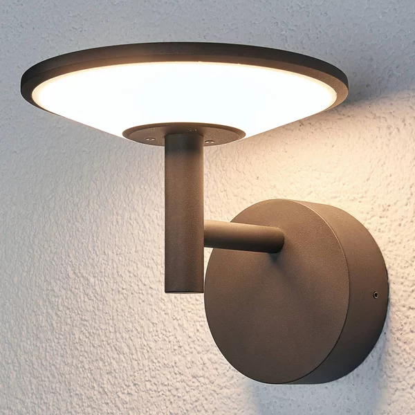 Applique da esterni a LED Fenia Lucande, Nero, Alluminio, Moderno, Applique LED da esterni