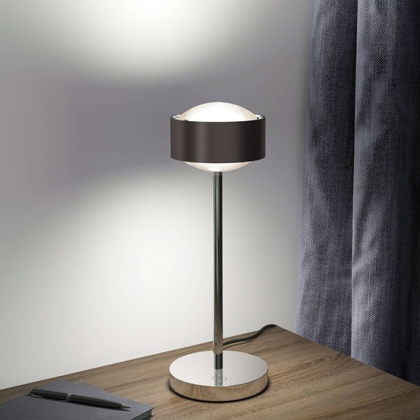 Top Light Puk! 120 Eye Table LED, lenti, marrone/cromo