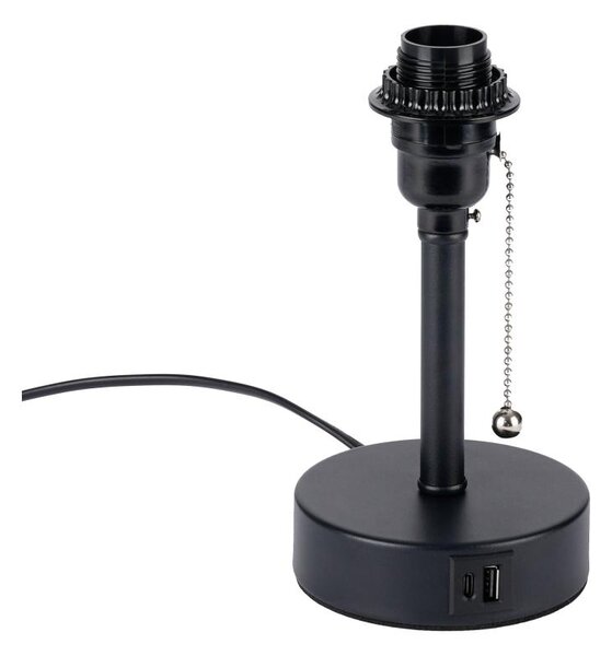 Brilagi - Lampada da tavolo con porta USB TABLON 1xE27/25W/230V nera