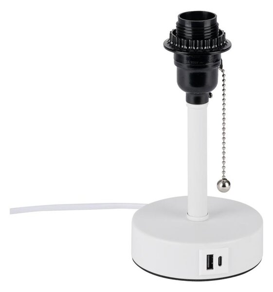 Brilagi - Lampada da tavolo con porta USB TABLON 1xE27/25W/230V bianca