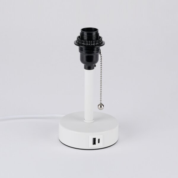 Brilagi - Lampada da tavolo con porta USB TABLON 1xE27/25W/230V bianca