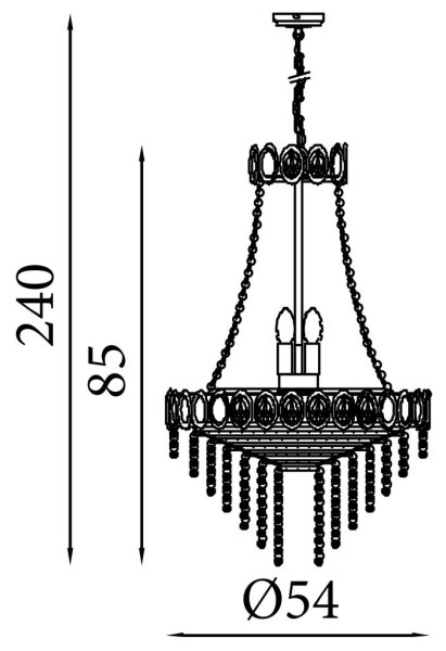 Searchlight 1711-11SB - Lampadario a sospensione con catena LOUIS PHILLIPE 8xE14/60W/230V