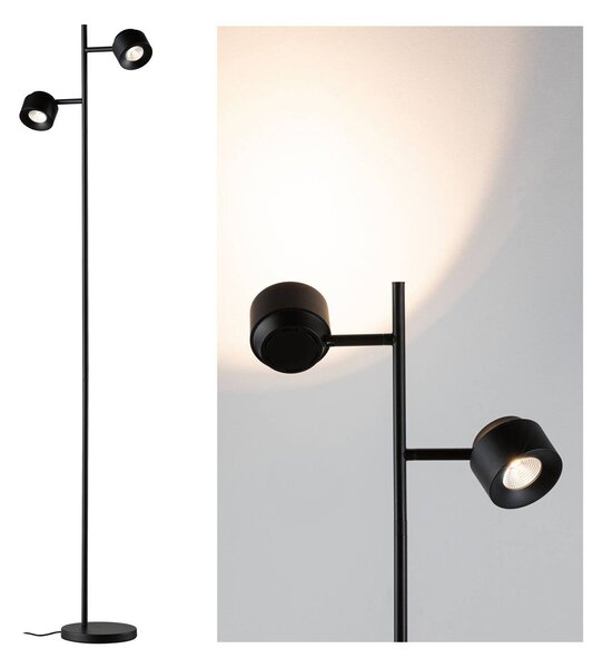 Paulmann Lampada da terra a LED Puric Pane I, dimmerabile, Nero, Soggiorno / Sala da pranzo, Metallo, Moderno, Lampada LED da terra