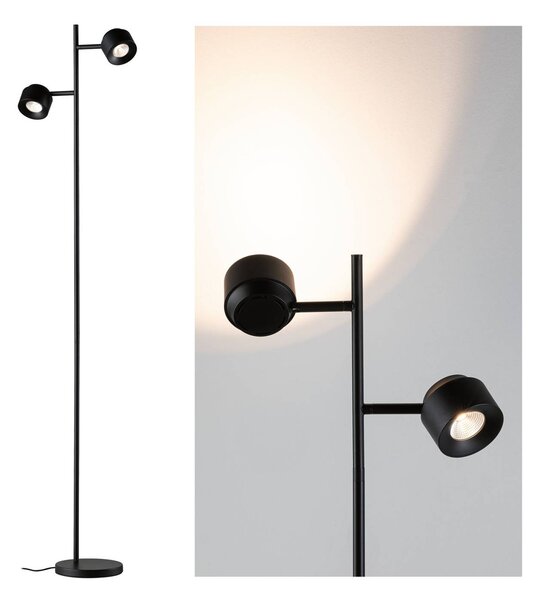 Paulmann Lampada da terra a LED Puric Pane I, dimmerabile, Nero, Soggiorno / Sala da pranzo, Metallo, Moderno, Lampada LED da terra