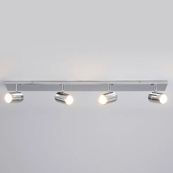 Plafoniera DEJAN Lindby, dimmerabile, Cromo / Argento, Bagno, Metallo, Moderno, Plafoniera