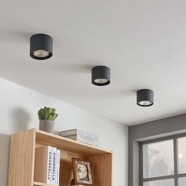 Faretto da soffitto Arcchio Mabel, Ø 12 cm, grigio, metallo, GU10 Mabel Arcchio, dimmerabile, Alluminio / Grigio / Zincato, Cucina, Alluminio, Moderno, Faretto