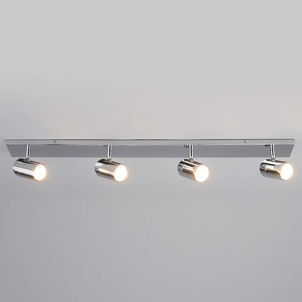 Plafoniera DEJAN Lindby, dimmerabile, Cromo / Argento, Bagno, Metallo, Moderno, Plafoniera