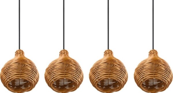 Reality - Lampada a sospensione con cavo SPROUT 3xE14/40W/230V marrone/rattan