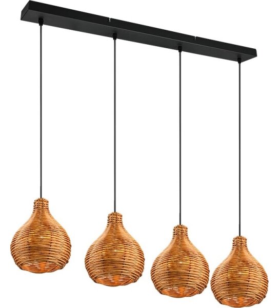 Reality - Lampada a sospensione con cavo SPROUT 3xE14/40W/230V marrone/rattan