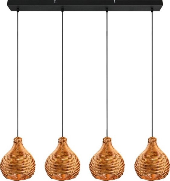 Reality - Lampada a sospensione con cavo SPROUT 3xE14/40W/230V marrone/rattan