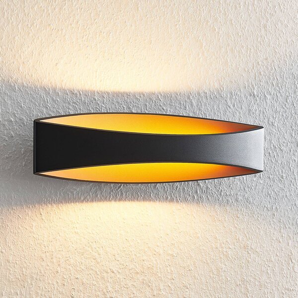 Arcchio Applique da parete a LED Jelle, Nero, Soggiorno / Sala da pranzo, Alluminio, Moderno, Applique a LED