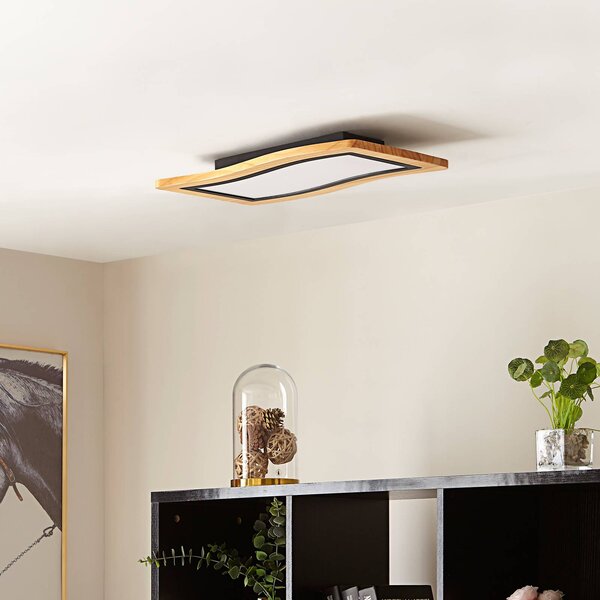 Plafoniera a LED Joren Lucande, dimmerabile, Legno chiaro, Soggiorno / Sala da pranzo, Legno, Campagna / Rustiche, Plafoniera LED