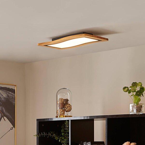 Plafoniera a LED Joren Lucande, dimmerabile, Legno chiaro, Soggiorno / Sala da pranzo, Legno, Campagna / Rustiche, Plafoniera LED