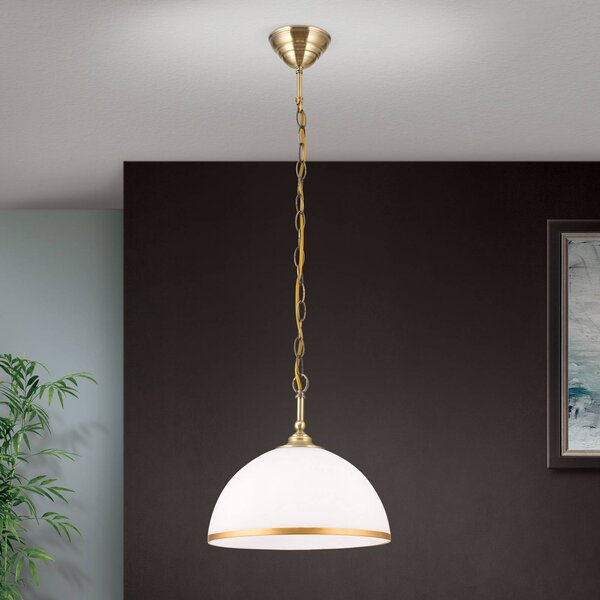 ORION Lampada a sospensione Old Lamp, dimmerabile, Ottone / Oro, Soggiorno / Sala da pranzo, Vetro, Antico, Lampada a sospensione
