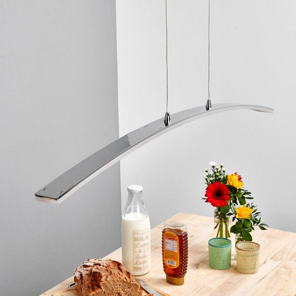 Lucande lampada LED a sospensione Lorian, 99 cm, cromo, metallo LORIAN, Cromo / Argento, Soggiorno / Sala da pranzo, Alluminio, Moderno