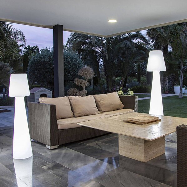 Newgarden Lampada da terra Lola altezza 110 cm bianco freddo, Bianco / Opale, Plastica, Moderno