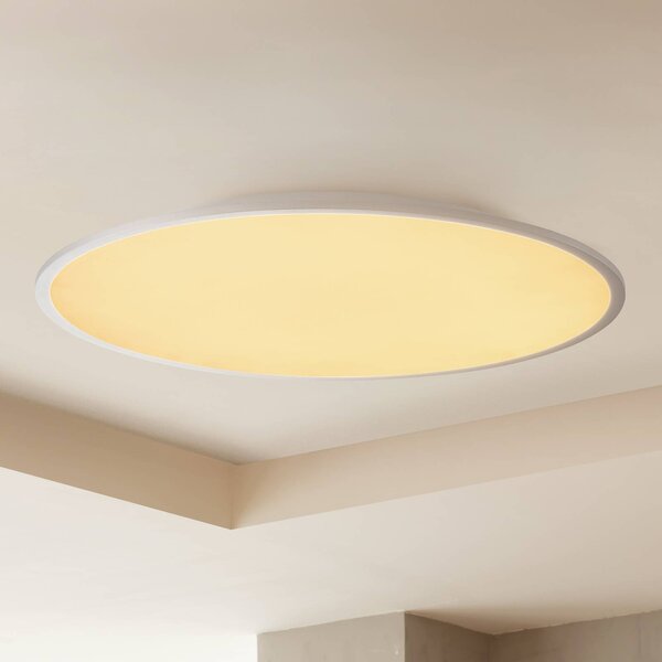Plafoniera a LED Narima Lindby, dimmerabile, Alluminio / Grigio / Zincato, Cucina, Plastica, Moderno, Plafoniera LED