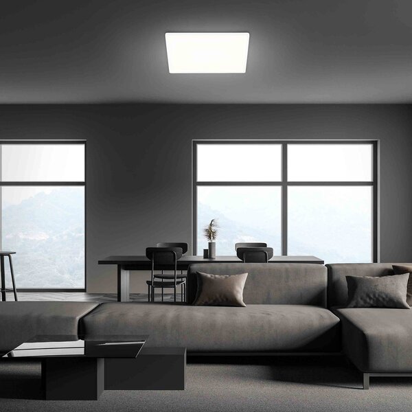 Briloner Plafoniera a LED Slim, Bianco / Opale, Corridoio, Plastica, Moderno, Plafoniera LED