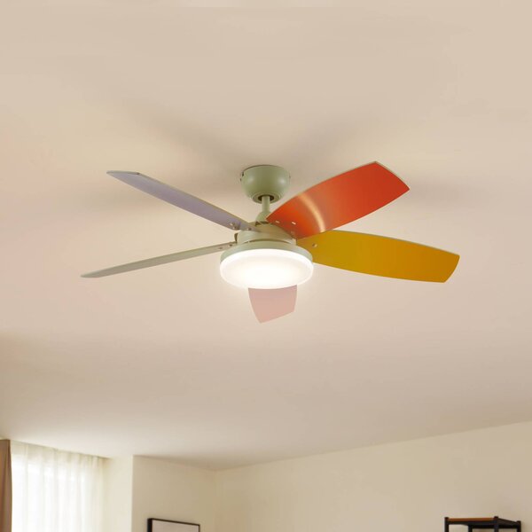Ventilatore da soffitto LED Lindby Jonte, legno, DC, silenzioso, Ø 106 cm Jonte Lindby, dimmerabile, Multicolore, Soggiorno / Sala da pranzo, Metallo, Moderno