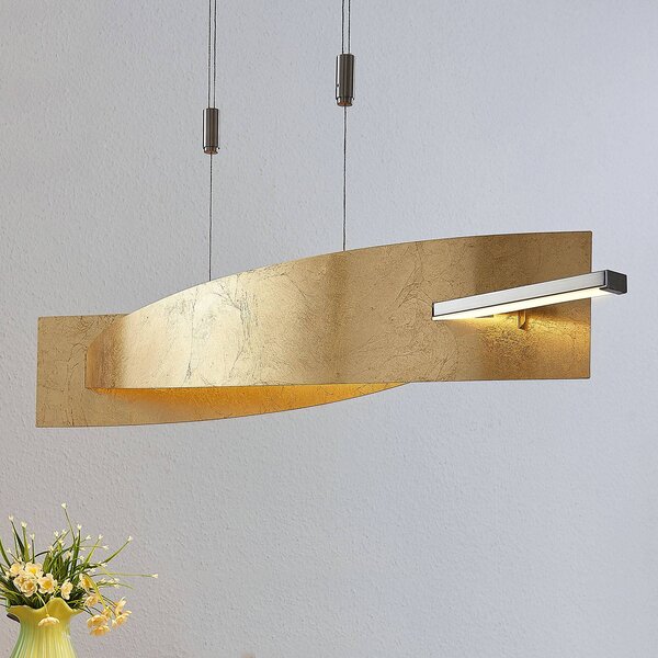 Lucande Lampada LED a sospensione Marija, 101 cm, color oro, dimmerabile Marija Lucande,, Ottone / Oro, Soggiorno / Sala da pranzo, Metallo, Moderno