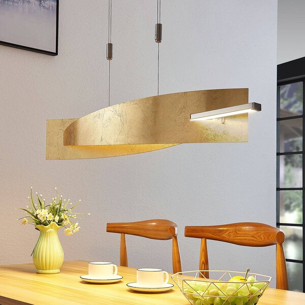 Lucande Lampada LED a sospensione Marija, 101 cm, color oro, dimmerabile Marija Lucande,, Ottone / Oro, Soggiorno / Sala da pranzo, Metallo, Moderno