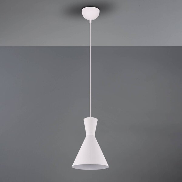 Reality Leuchten Lampada a sospensione Enzo, 1 luce, Ø 20 cm bianco