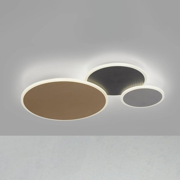 Q-Smart-Home Plafoniera smart Q-Piato, dimmerabile, Multicolore, Soggiorno / Sala da pranzo, Metallo, Moderno